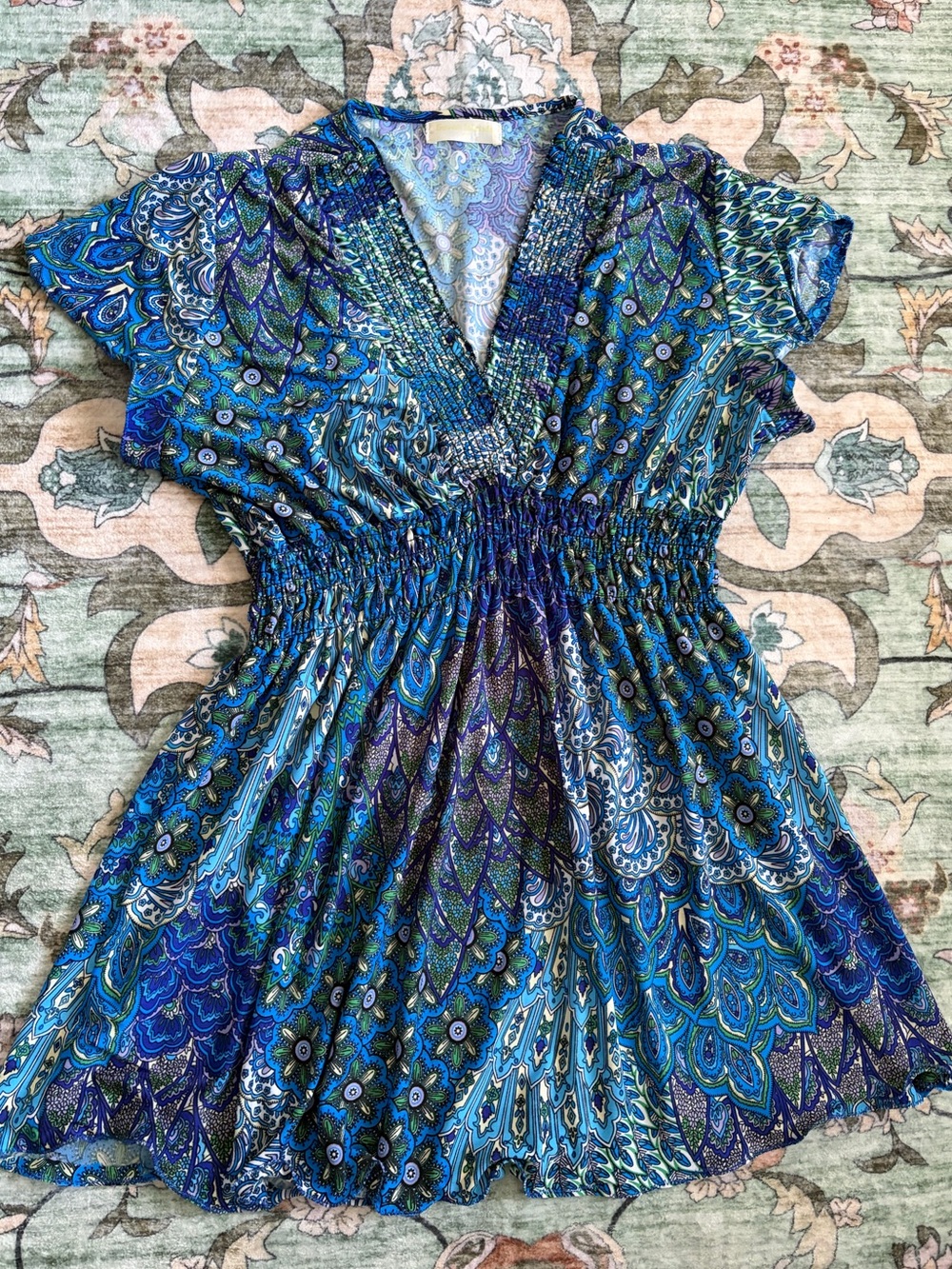 Seven Islands Y2K Paisley Smocked Top 1XL
